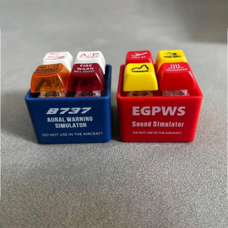 Pilot and Crew Alert Keychain Egpws Warning Sound Simulator, Glowing Cockpit Safety Button, AirplaneEmergency Alert