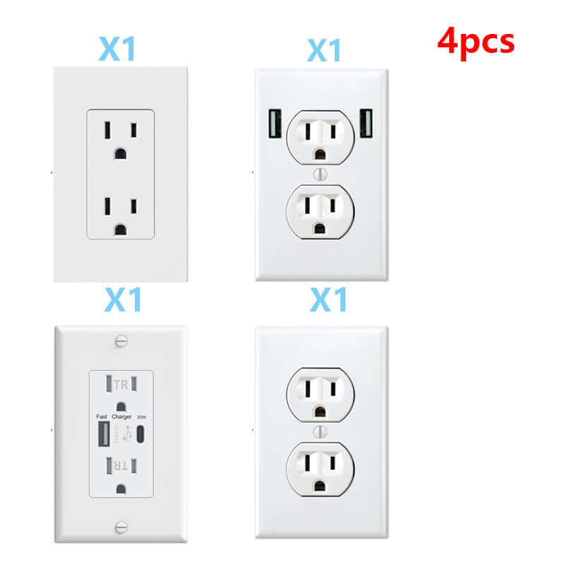 4 Pack Fake Power Outlet Wall Decals – Funny Office Prank Stickers