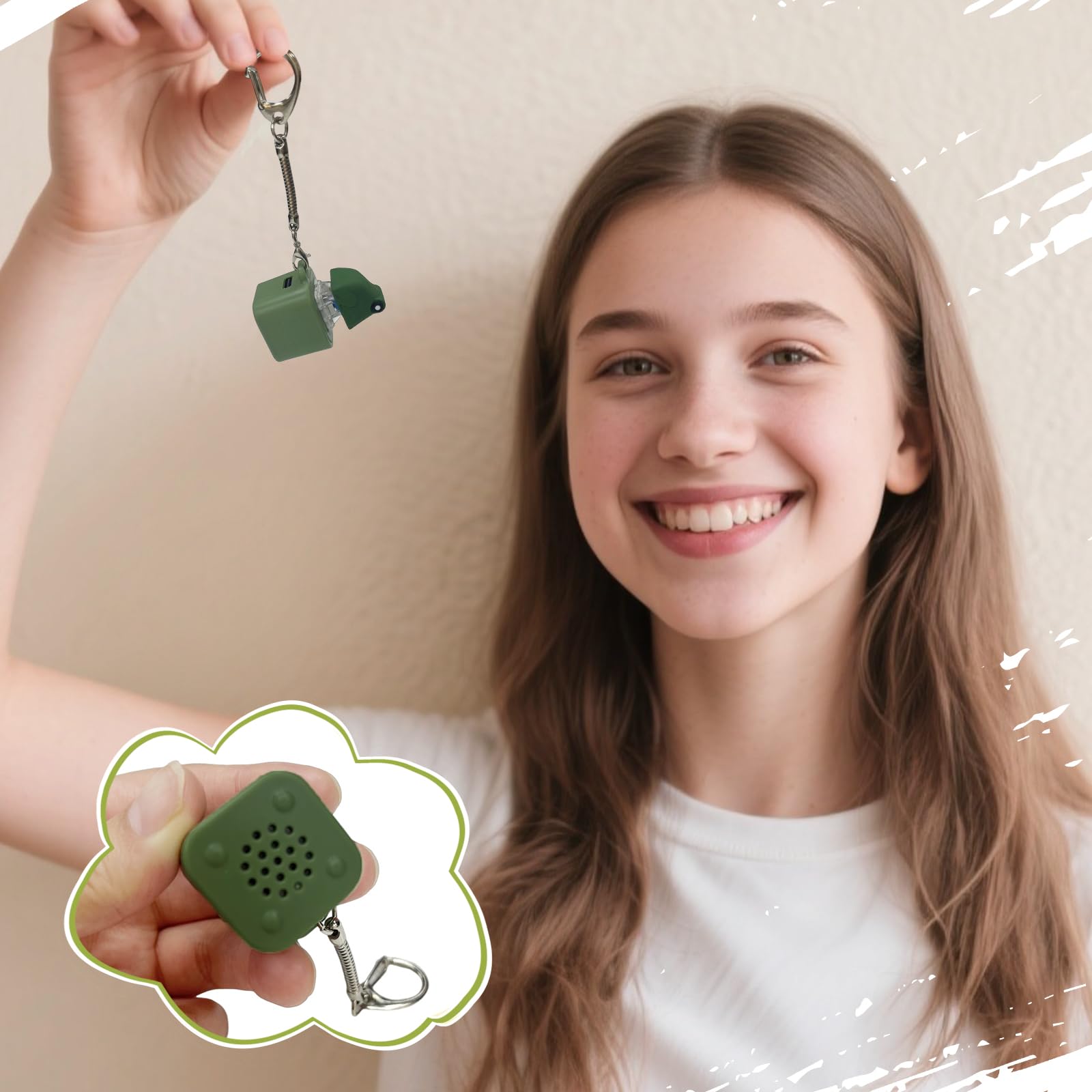 Frog Croaking & Spinning Quack Duck Keychain - Realistic Sounds LED Lights Fidget Toy for Stress Relief Focus Kids Adults Portable Sensory Item