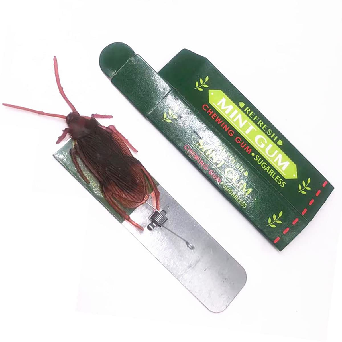Cooplay 4PCS Roaches Prank Chewing Gum Spoof Cockroach Head Toys Gadget Insert Fake Practical Joke with Package Realistic Shocking Pull Trick Novelty Adult Funny Halloween Fool's Day Party Favors