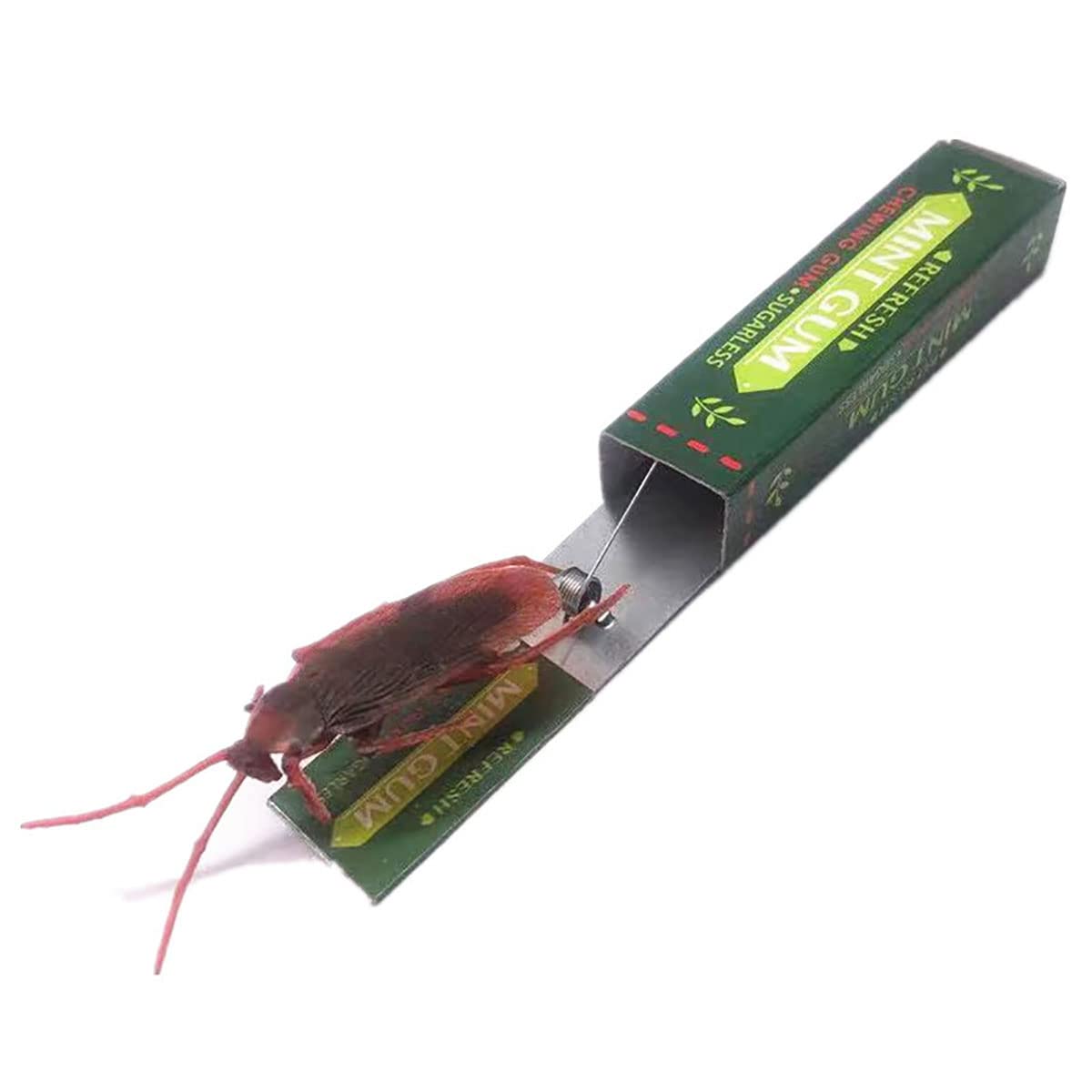 Cooplay 4PCS Roaches Prank Chewing Gum Spoof Cockroach Head Toys Gadget Insert Fake Practical Joke with Package Realistic Shocking Pull Trick Novelty Adult Funny Halloween Fool's Day Party Favors