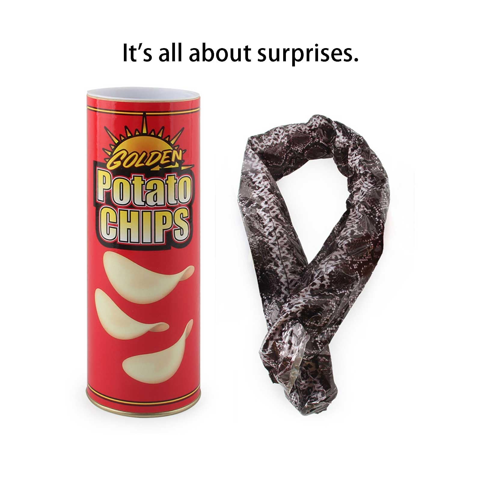 Realistic Snake in Chips Can Prank – Hilarious Gag Gift for Friends