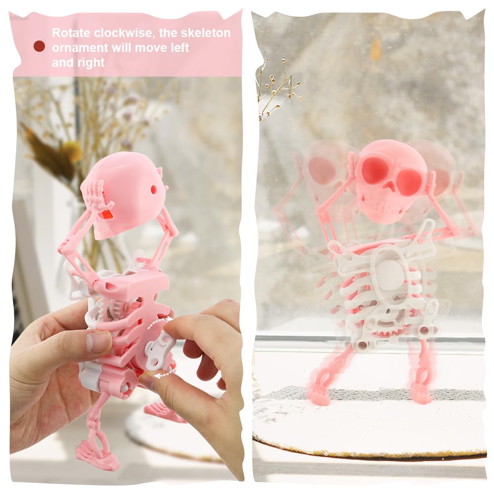 Dancing Skeleton Toy, 3D Swinging Wind Up Skeleton Desktop Spring Clockwork Toy for Desk Decoration and Stress Relief