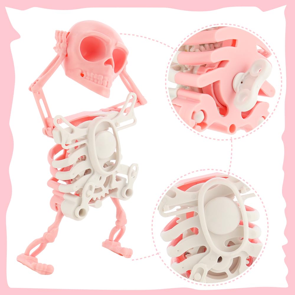 Dancing Skeleton Toy, 3D Swinging Wind Up Skeleton Desktop Spring Clockwork Toy for Desk Decoration and Stress Relief
