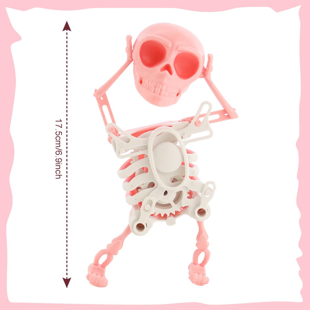 Dancing Skeleton Toy, 3D Swinging Wind Up Skeleton Desktop Spring Clockwork Toy for Desk Decoration and Stress Relief