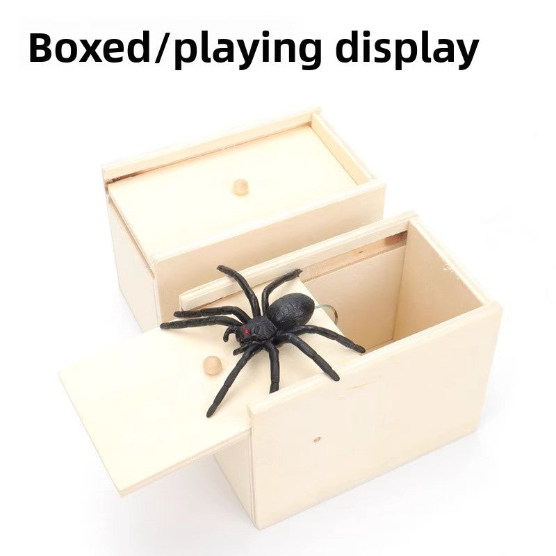 Wooden Spider Jump Scare Box – Classic Prank Toy for All Ages
