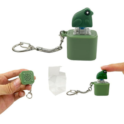 Frog Croaking & Spinning Quack Duck Keychain - Realistic Sounds LED Lights Fidget Toy for Stress Relief