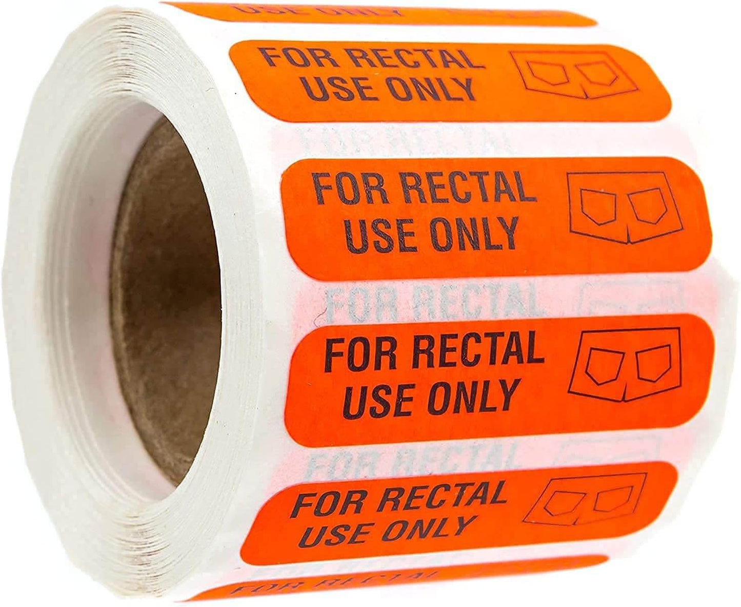 Waterproof funny prank label roll with 'For Rectal Use Only' stickers for hilarious surprises.