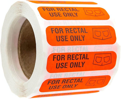 Waterproof funny prank label roll with 'For Rectal Use Only' stickers for hilarious surprises.