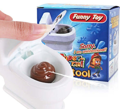 Hilarious Mini Toilet Prank Toy spraying water, perfect gag gift for laughter and fun with friends!