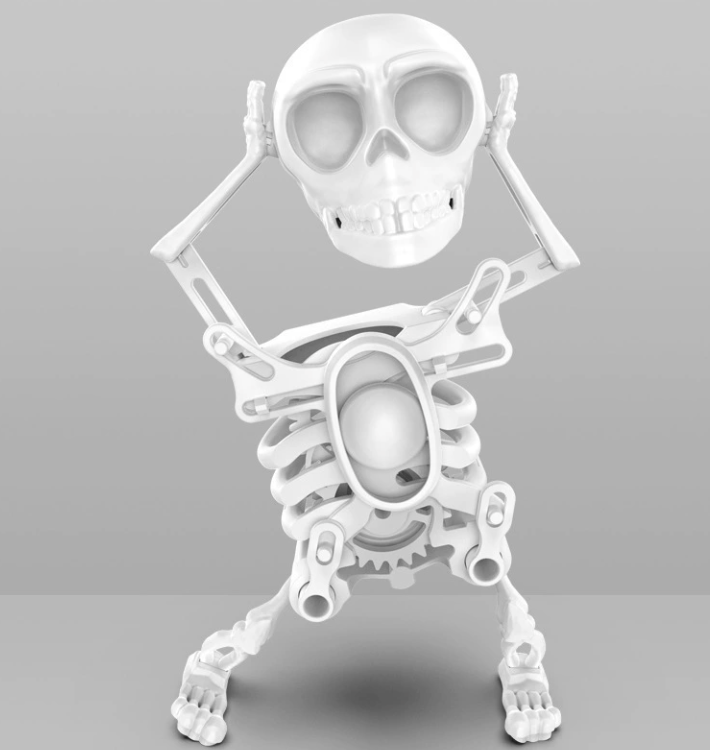 Dancing Skeleton Toy, 3D Swinging Wind Up Skeleton Desktop Spring Clockwork Toy for Desk Decoration and Stress Relief